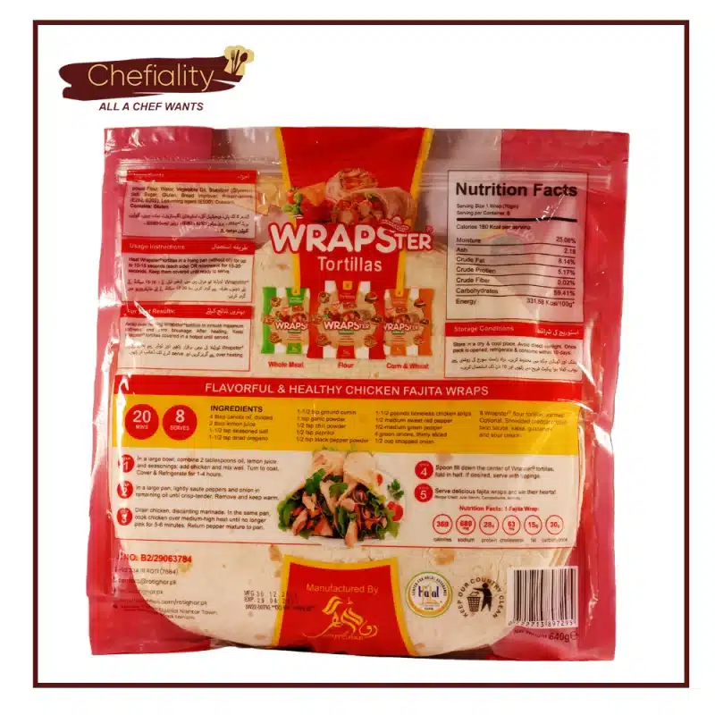 Wrapster Tortilla Wraps Jumbo 8 Pcs
