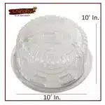 Cake Box 10X10 Transparent With Transparent Base