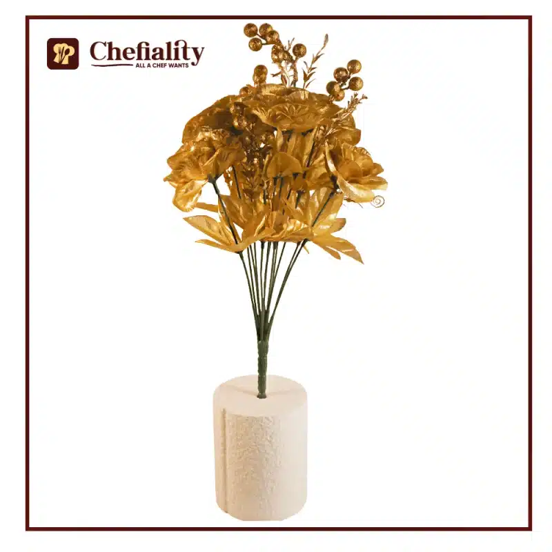 Artificial Flower Glitter Golden 2