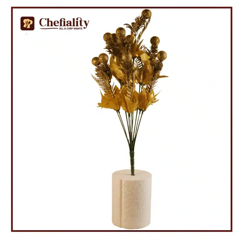 Artificial Flower Glitter Golden 3