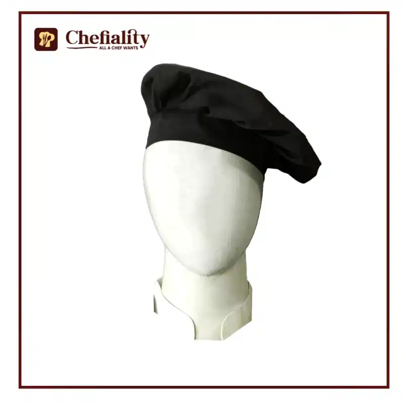 Chef Cap Cotton Black