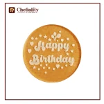 Stamp Happy Birthday with Small Hearts