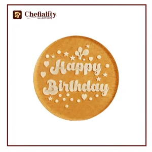 Stamp Happy Birthday with Small Hearts