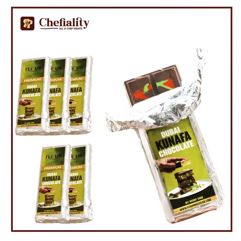 Pack of 5 Dubai Kunafa Flavoured Chocolates ( Pistachio )