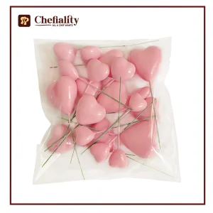 Faux Balls Heart Pink 20 Pc's