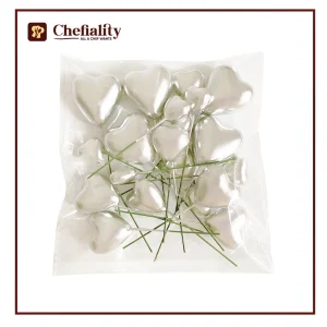 Faux Balls Heart Silver 20 Pc's