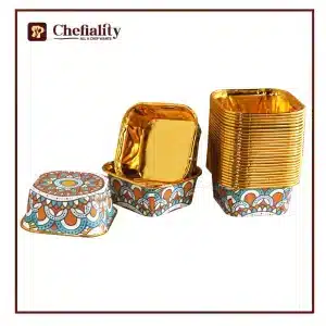 Paper Liner Square Golden 50 Pc's