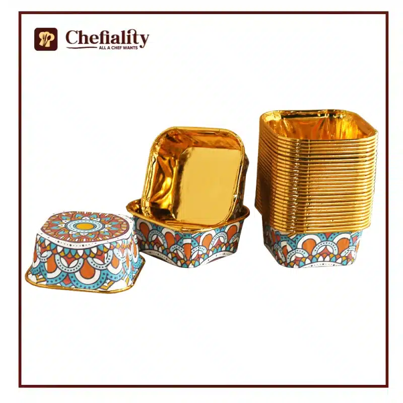 Paper Liner Square Golden 50 Pc's