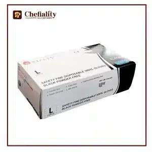 Safety Vinyl Gloves Black Large 100 Pc's