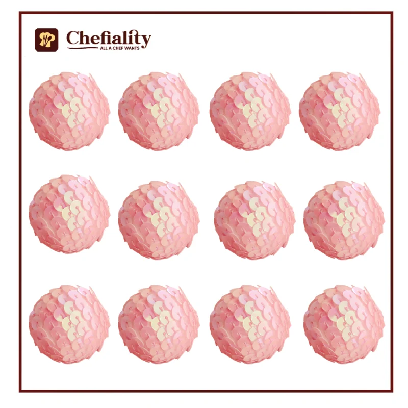 6166 w45g Decorating Pink Balls 12 Pc's Set Large Decorating Pink Balls 12 Pc's Set Large