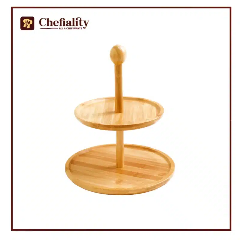 Wooden Pastry Tray Round 2 Tier
