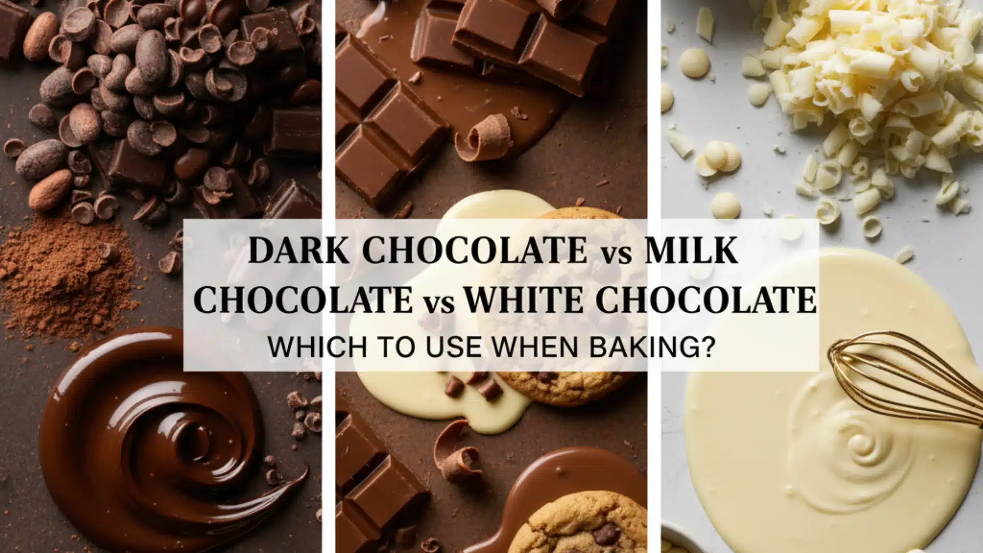 Dark Chocolate vs Milk Chocolate vs White Chocolate: Which to Use When Baking?