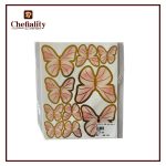 Butter Fly card Gold pink 9Pcs
