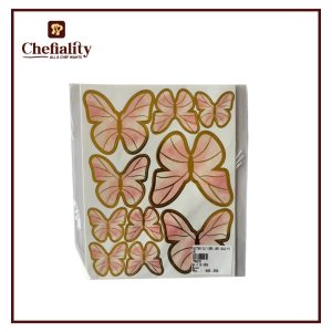 Butter Fly card Gold pink 9Pcs
