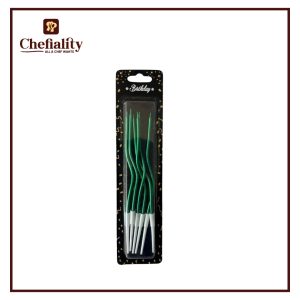 Candle Curved Green 12Pcs