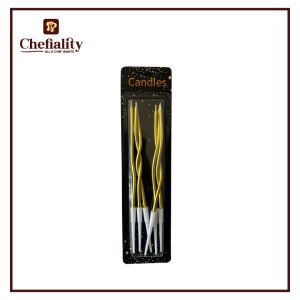 Candle Curved Golden 6Pcs