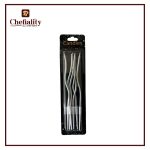 Candle Curved Silver 6Pcs