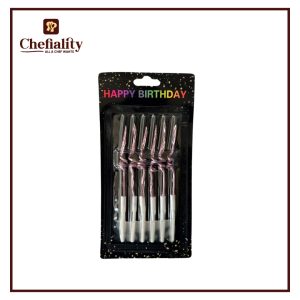 Candle Ring Metallic Pink 6Pcs