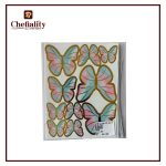 Butter Fly card Gold Pink And Purple 10Pcs