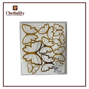 Butter Fly card Gold White 10Pcs